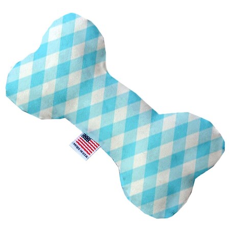 Mirage Pet Products Baby Blue Plaid Canvas Bone Dog Toy 8 in. 1153-CTYBN8